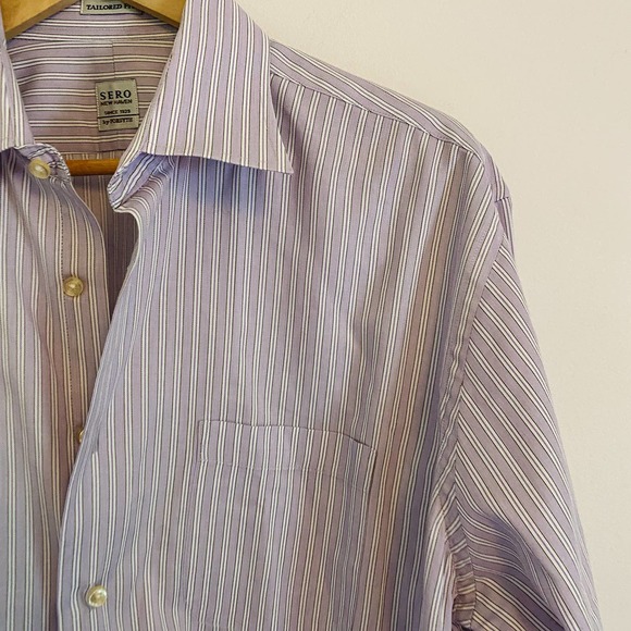 Lilac Striped Oversized Button Down - Picture 4 of 7